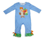 Blue Turkey romper