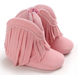 Baby Girl Pink Fringe Booties