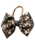Brown cow small spots Nylon Bow