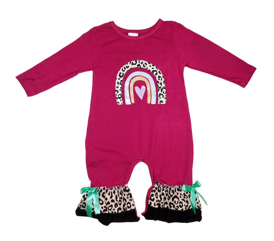 Magenta rainbow romper