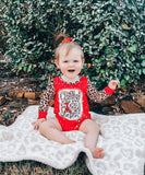 LBB exclusive Leopard and red crawfish romper