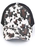 CC ADULT criss cross pony cap cow/black