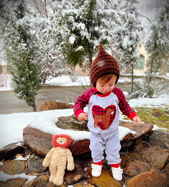 Gray Plaid Heart Dog Romper