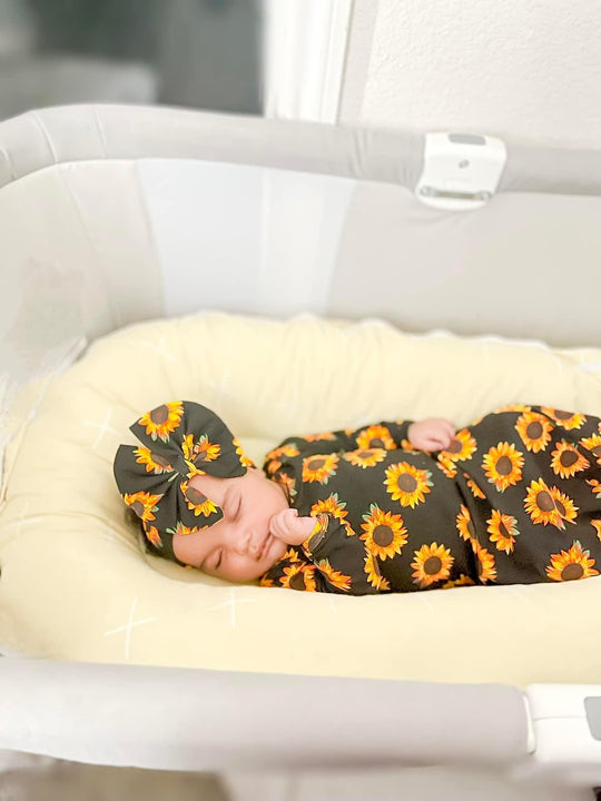 Leopardbaby Exclusive Sunflower Gown & Headband Set