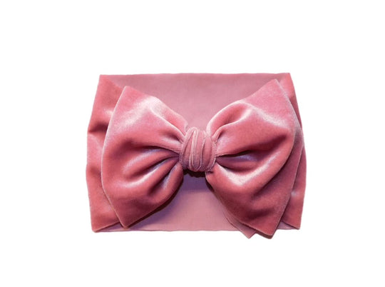 Velvet Mauve Headband Bow