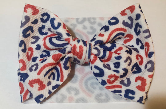 July 4th leopard rainbow bow