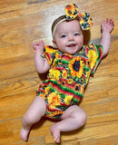 Serape sunflower romper