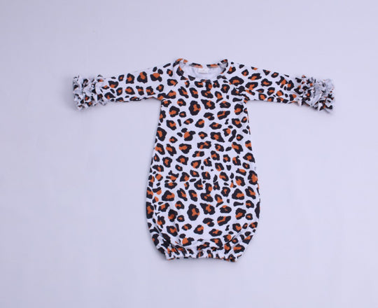 NEWBORN white leopard gown