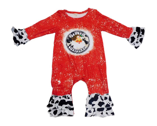Bleached Cowboy Christmas Romper