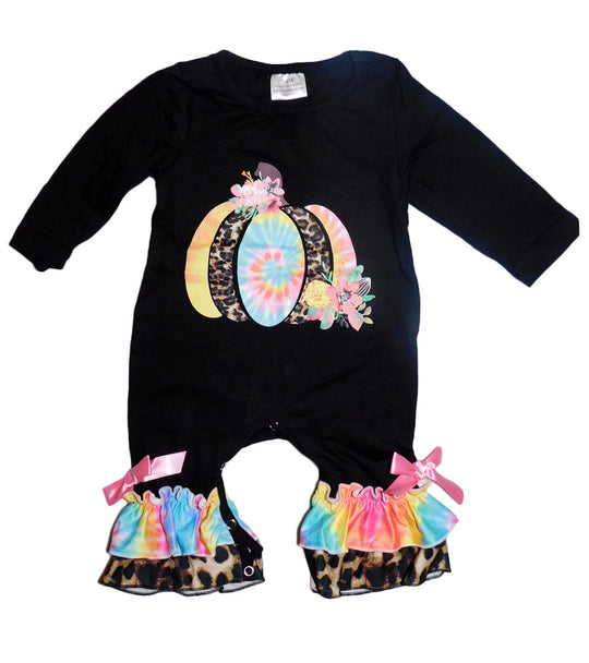 Tie Dye Pumpkin Romper