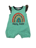 Rainbow Happy Easter bunny romper