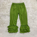 Green apple ruffle pants