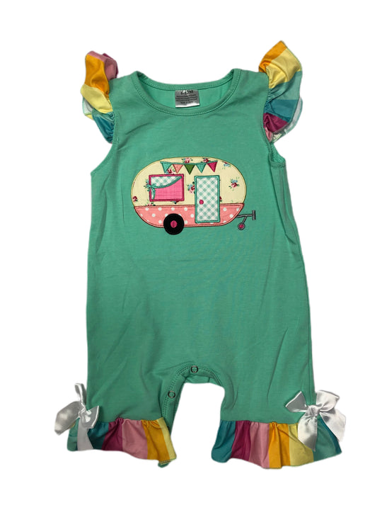 Colorful camper romper