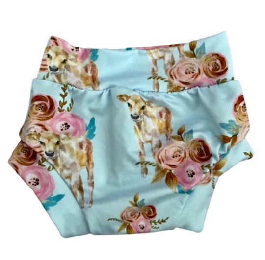 Calf in flowers bummies