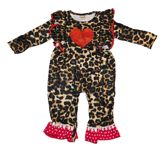 Leopard Hearts Romper