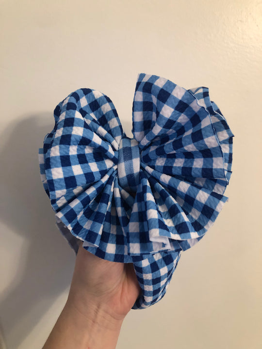 D&L Shredded blue plaid wrap