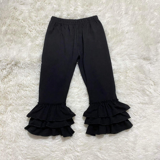 Black ruffle pants