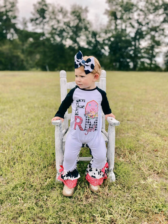 White farm girl romper