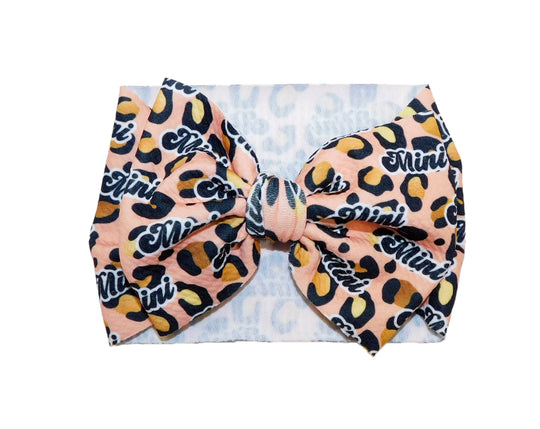Pink leopard mini bow