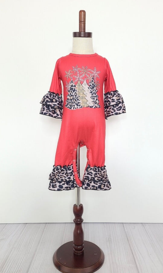 Clover cottage leopard Fir romper