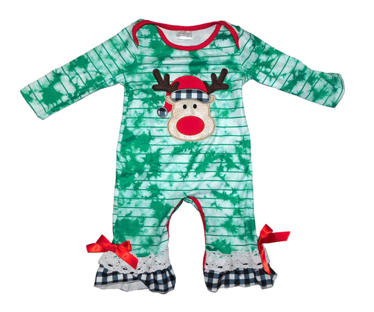 Tie Dye Reindeer Romper