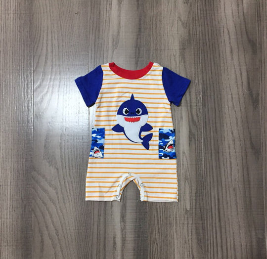 Shark stripe romper