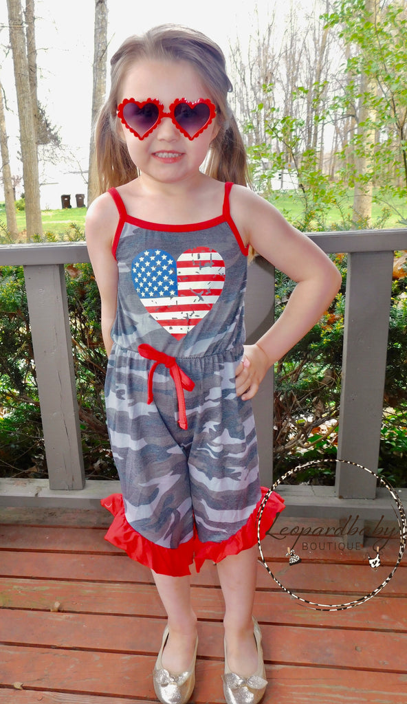 Camo USA Heart romper