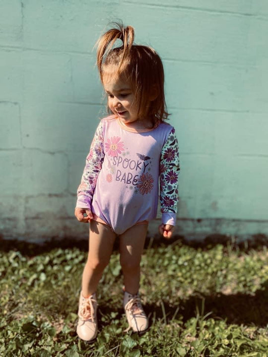 Purple spooky babe romper