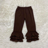 Brown ruffle pants