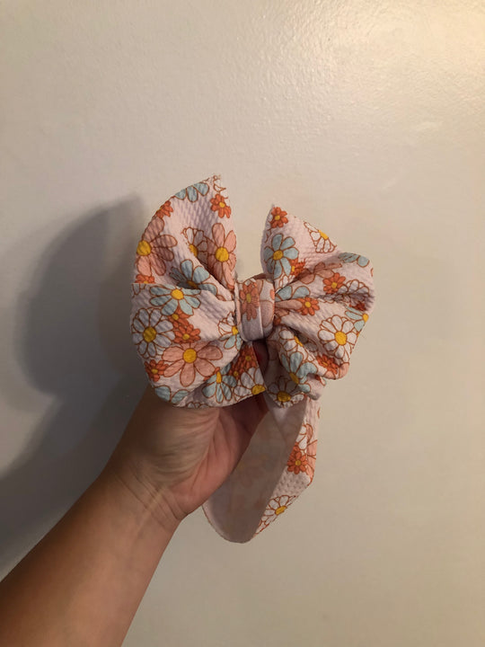 Messy orange and blue floral wrap
