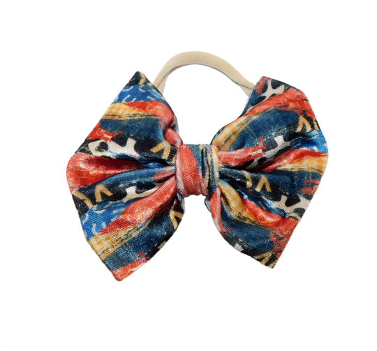 Western brush stroke velvet nylon