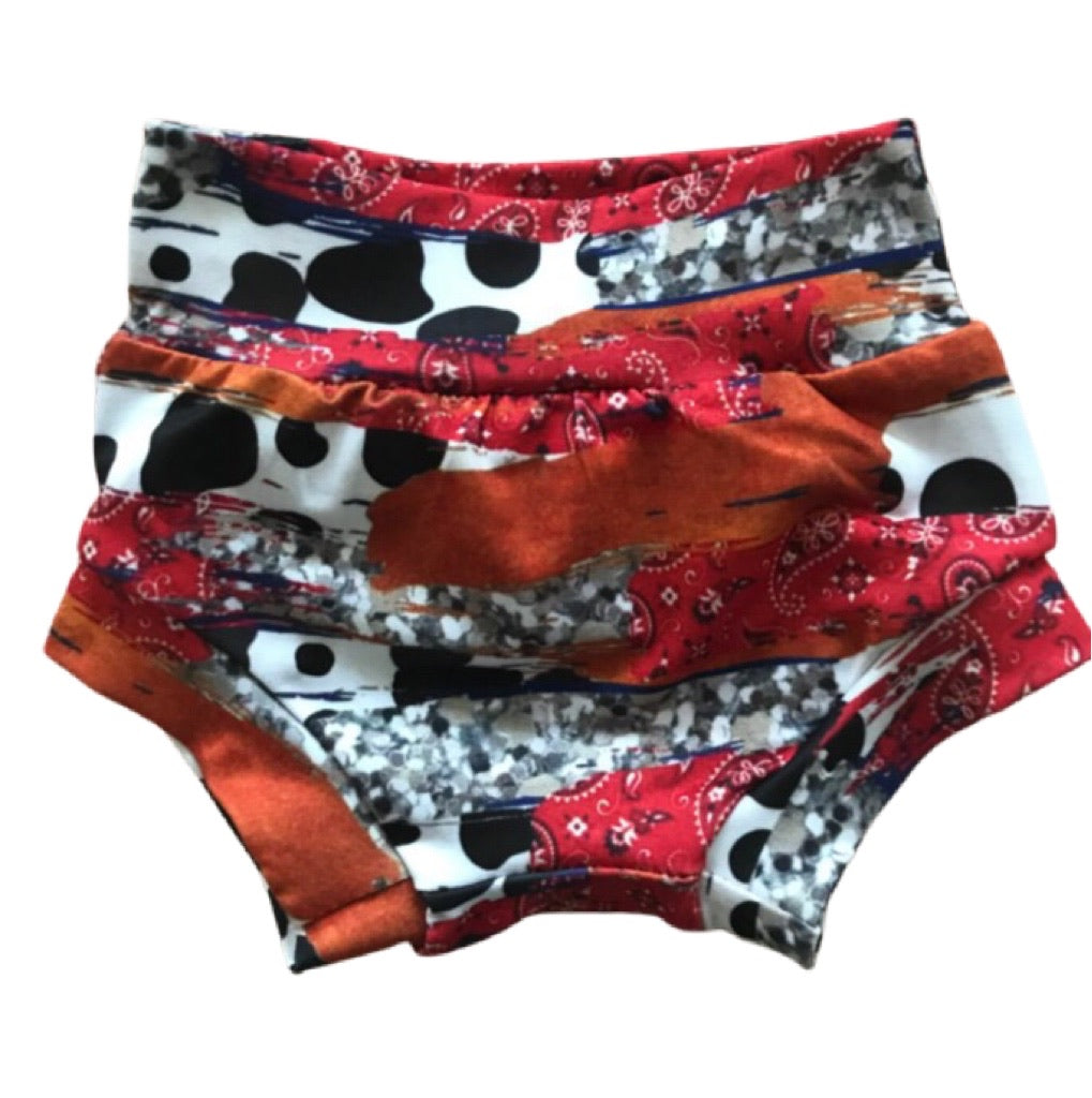 Western Cow brushstroke bummies