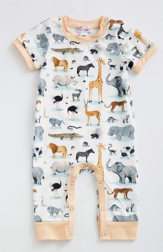 Clover cottage Zoo day romper