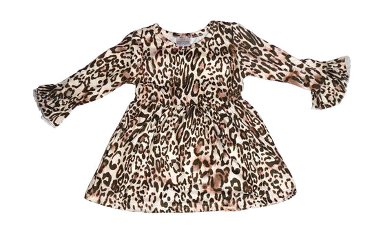 Leopard bell sleeve dress