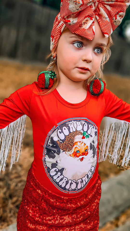Cowboy Christmas fringe leo
