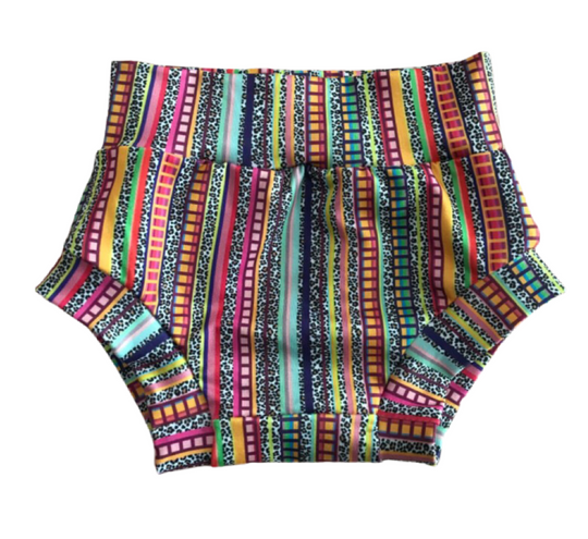 Leopard serape small stripes bummies