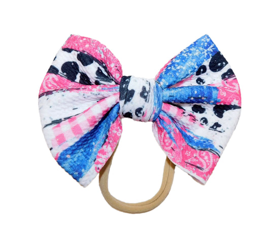 Pink paisley cow brushstroke nylon