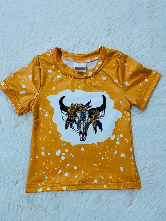 Orange Skull floral shirt