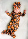 Pumpkin floral gown and headband set