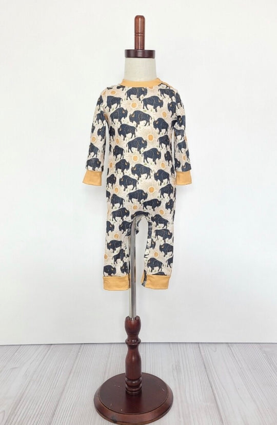 Clover cottage bison romper