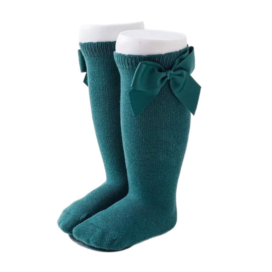6-18 Month cotton knee socks- green