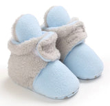 Blue and gray Baby organic cotton sock booties