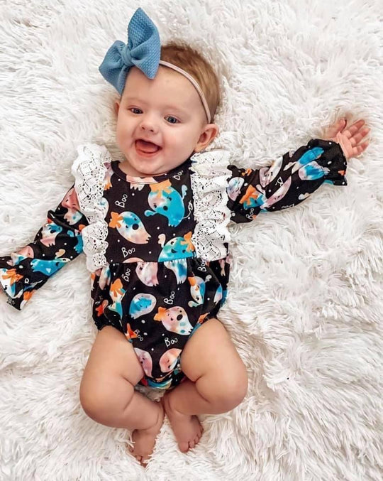 Ghost Baby Romper with Lace