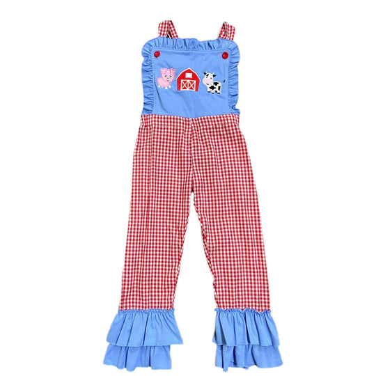 Red gingham Farm romper