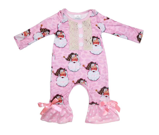 Pink Santa Merry & Bright romper
