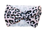 Sale bow- Pink and White Leopard Headband Bow