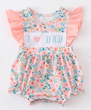 Pink floral I love dad romper
