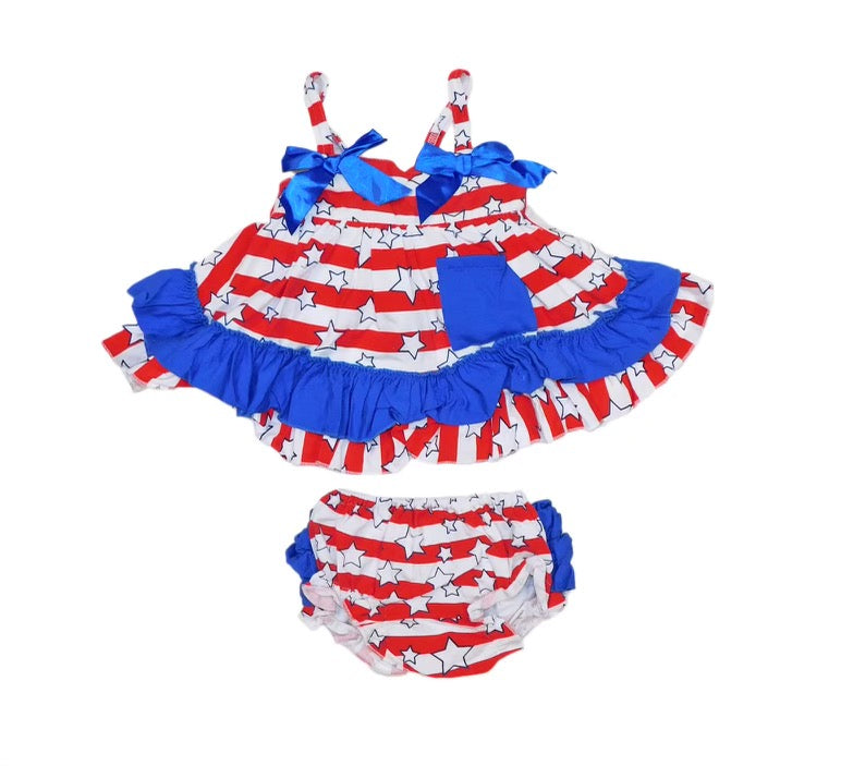 Swing top red white and blue outfit