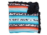 Serape leopard stripes minky