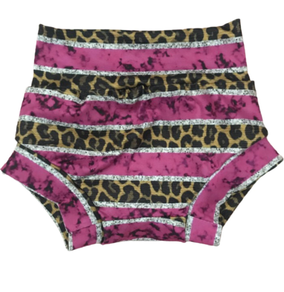 Pink stone and leopard Stripe bummies